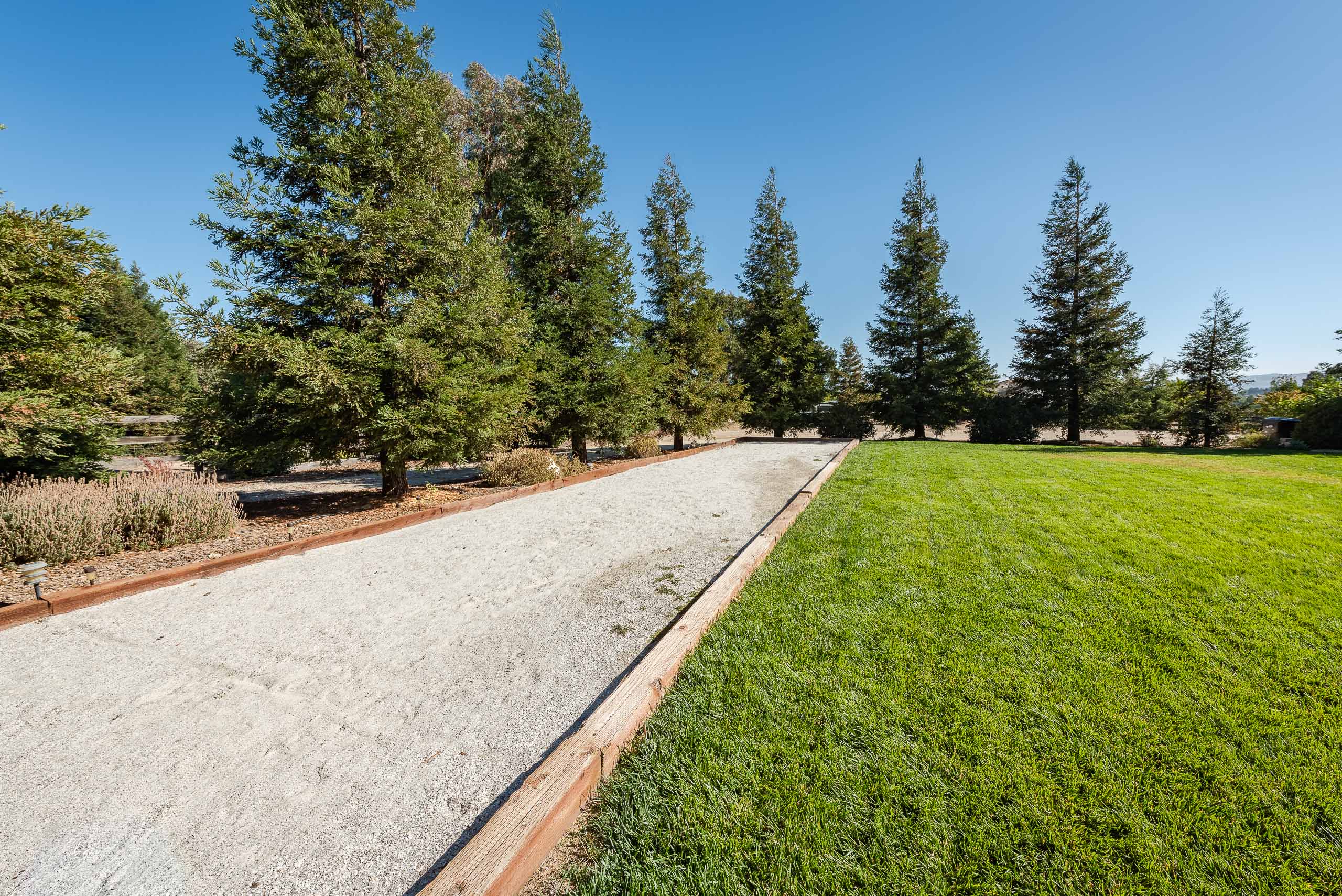 Large yard with bocce