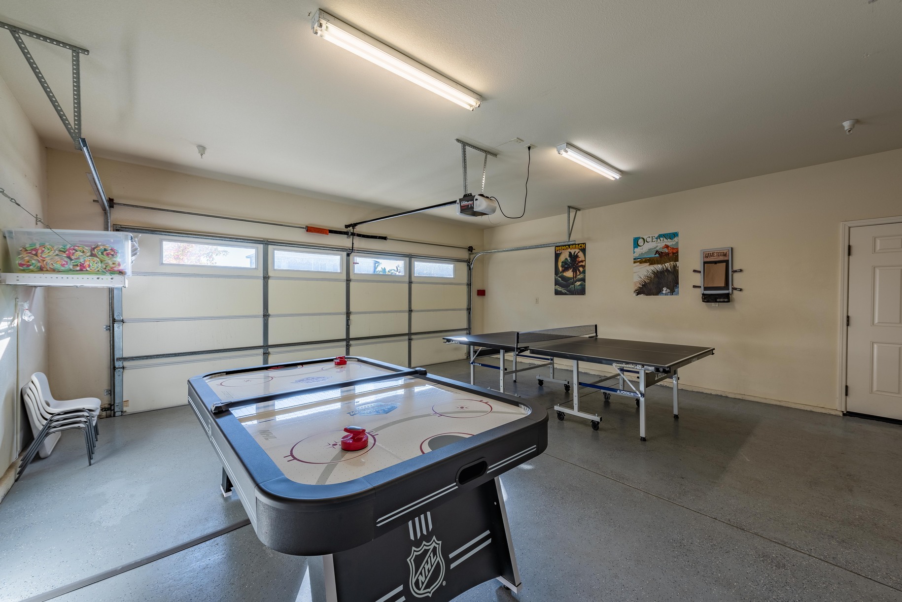 Game room in the garage