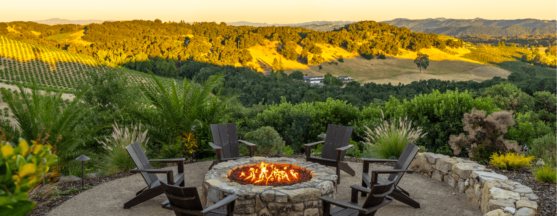 fire pit with chairs