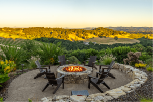 fire pit with chairs