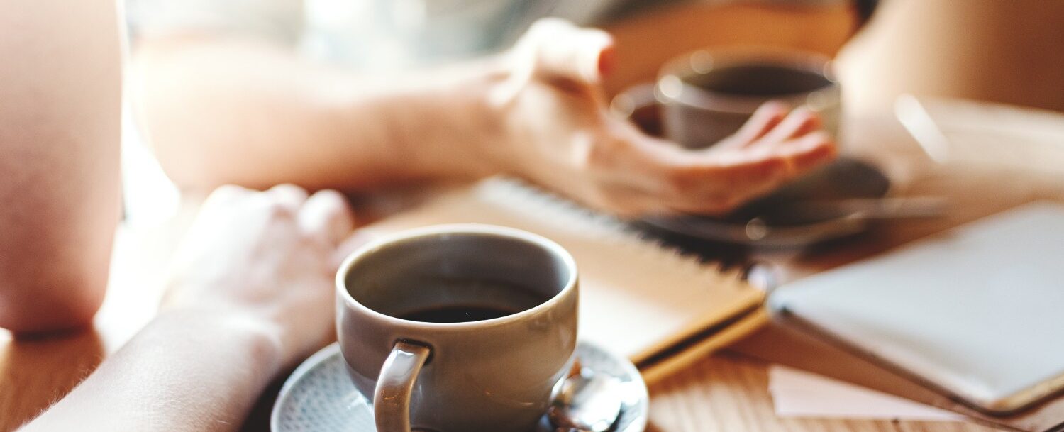 Friends enjoying coffee.